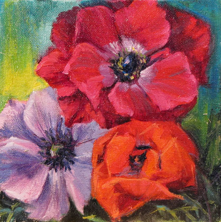 gabriele baber - Work Zoom: Daily painting Purple and Red Anenome 1 72