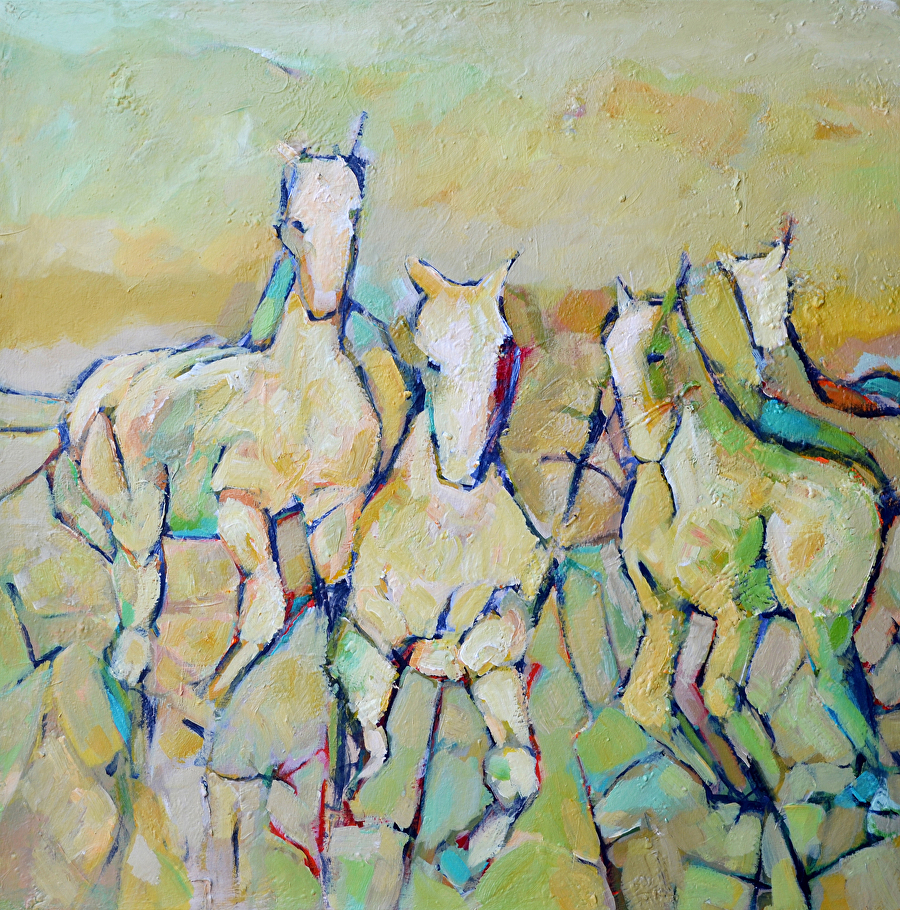 Round Up by Filomena Booth Acrylic ~ 24 x 24"