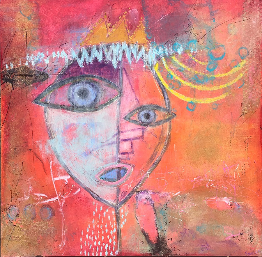 NO MATTER WHAT HAPPENED by Pamela Lordi Mixed Media ~ 24â€ x 24â€